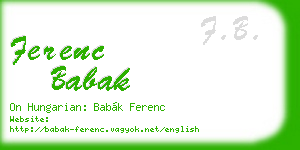 ferenc babak business card